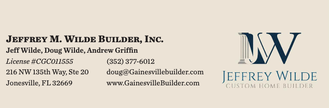 Jeffery M Wilder Builder Info