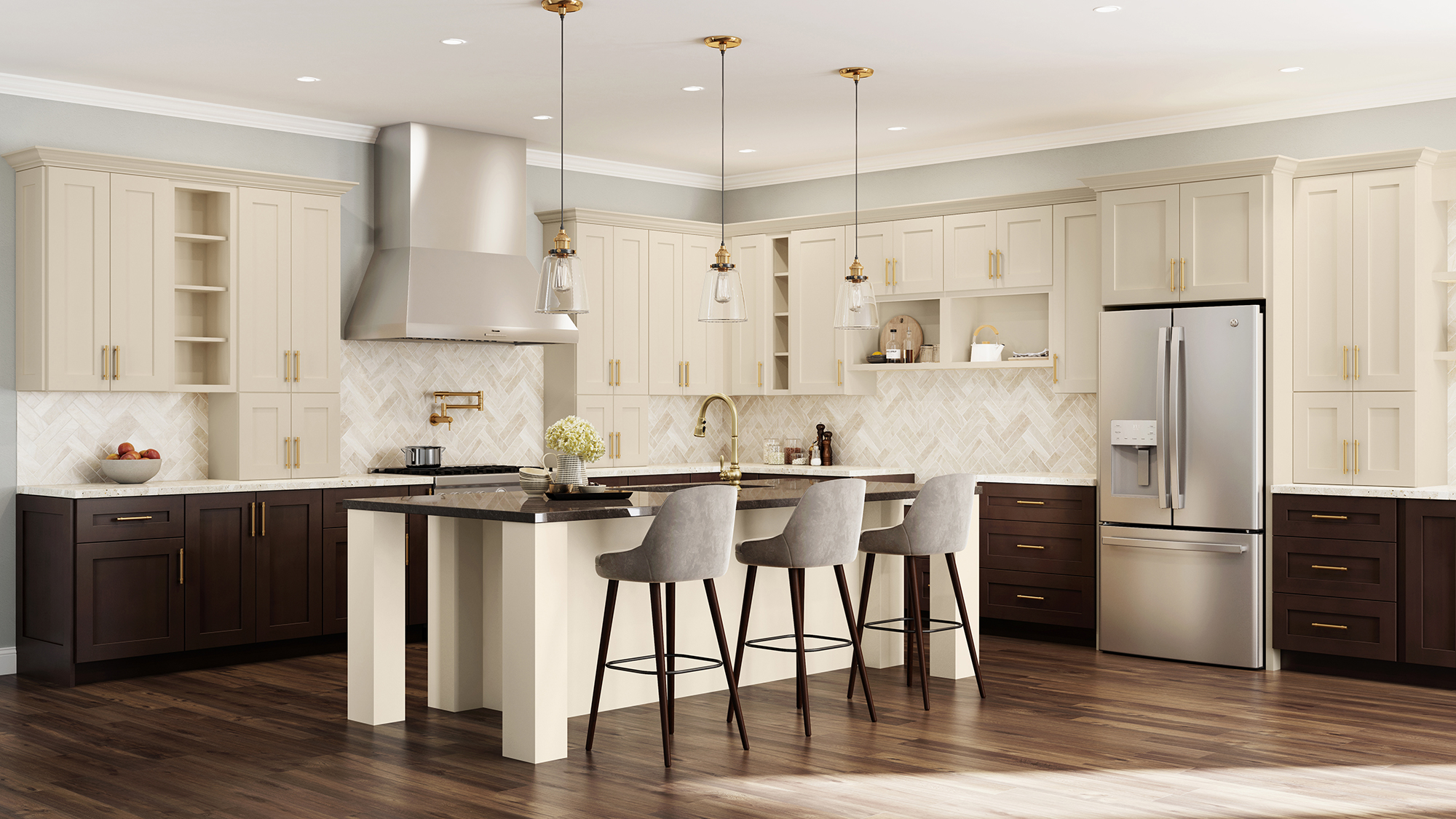 Home builder installing quartz countertop in new construction home in Gainesville FL