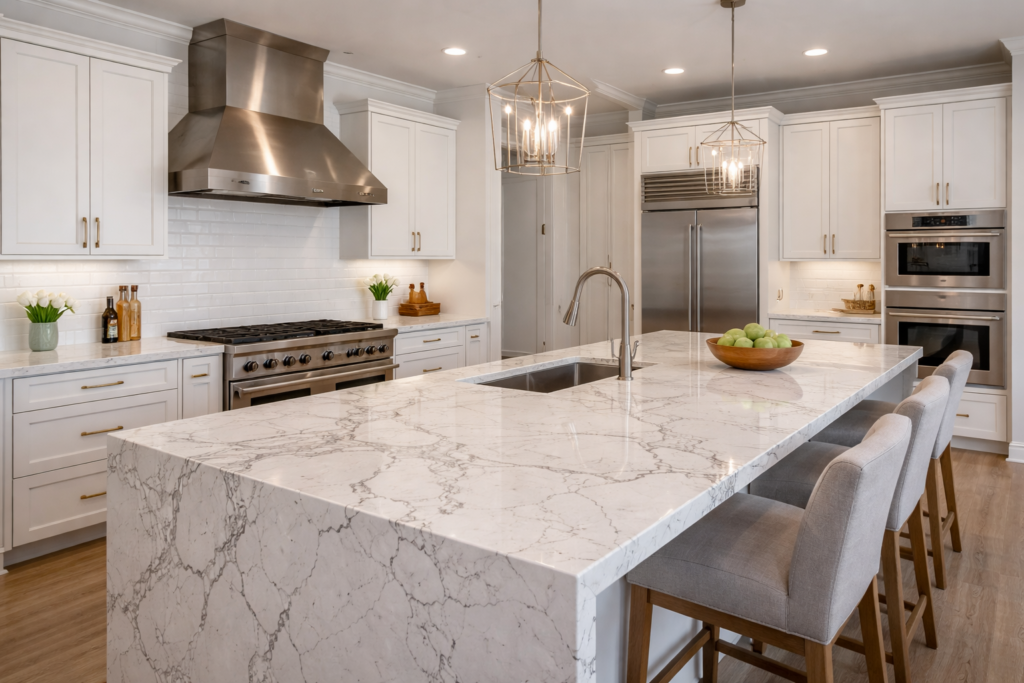 Quartz countertops in Ocala kitchen by Jackson Stoneworks