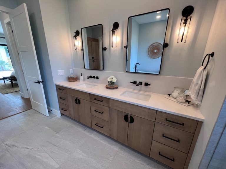 granite countertops Gainesville FL master bathroom double oval sink vanity Jackson Stoneworks