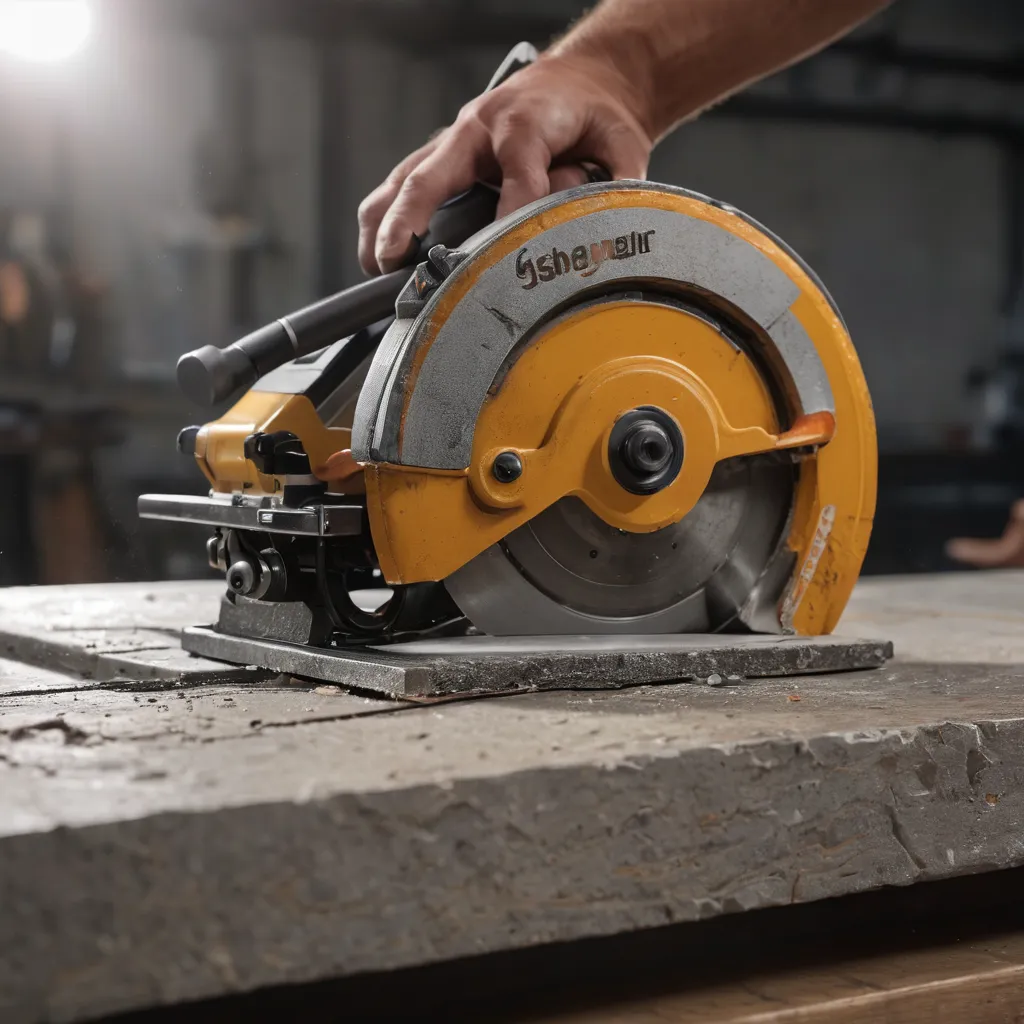 how countertops are made shown by a fabricator cutting a stone slab in the shop